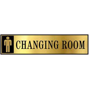 MEN'S CHANGING ROOM Self Adhesive Acrylic Signage Signboard For Stores, Shop, Malls, Cloth Market, Swimming Pool, Water Park | 12x3 Inch | Engraved Acrylic Sheet Sticker (Silver & Black)