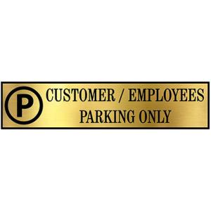 Parking Signs with Self Adhesive Signboard Signage for Office, Hospitals, Colleges, Supermarket | Laser Engraved Acrylic Sheet (12 X 4 Inches) (Customer & Employees Parking, Gold)