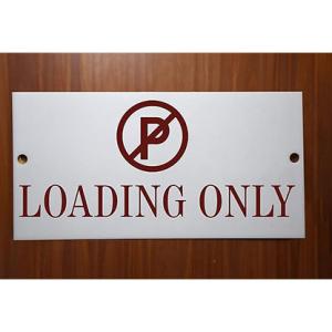 Milk White Acrylic With Vinyl| Parking Signs with Self Adhesive Signboard Signage for Office, Hospitals, Colleges, Supermarket | (12 X 6 Inches) (Loading Only)