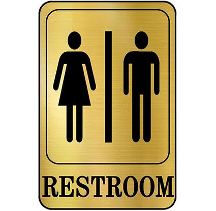 Sign Restroom Toilet Washroom ABS Plastic Self Adhesive Signage for ...