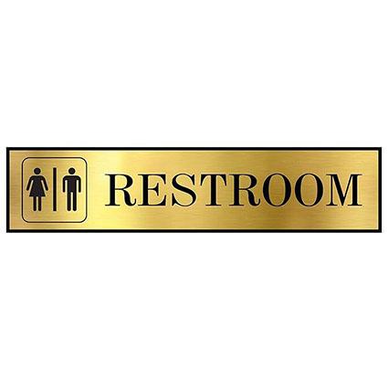 Sign Restroom Toilet Washroom ABS Plastic Self Adhesive Signboard ...